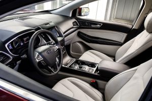 side view of the front interior of a 2019 Ford Edge
