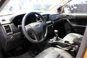 side view of the interior of a 2019 Ford Ranger at the 2018 Chicago Auto Show