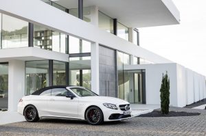 White 2017 Mercedes-AMG C63 Black wheels