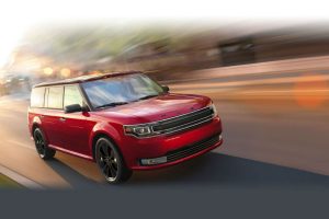 front view of a red 2019 Ford Flex