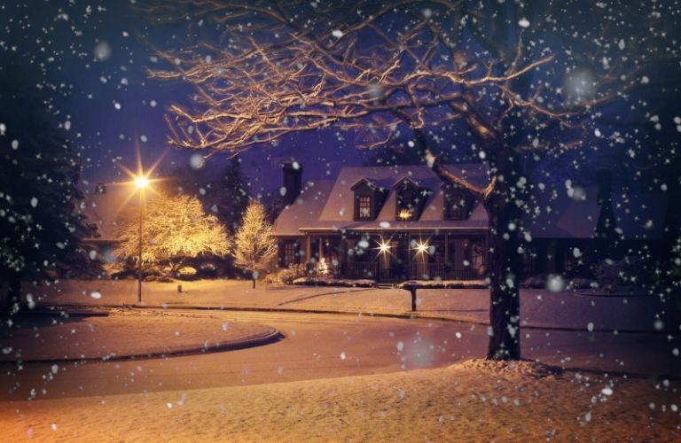 scenic residential winter scene