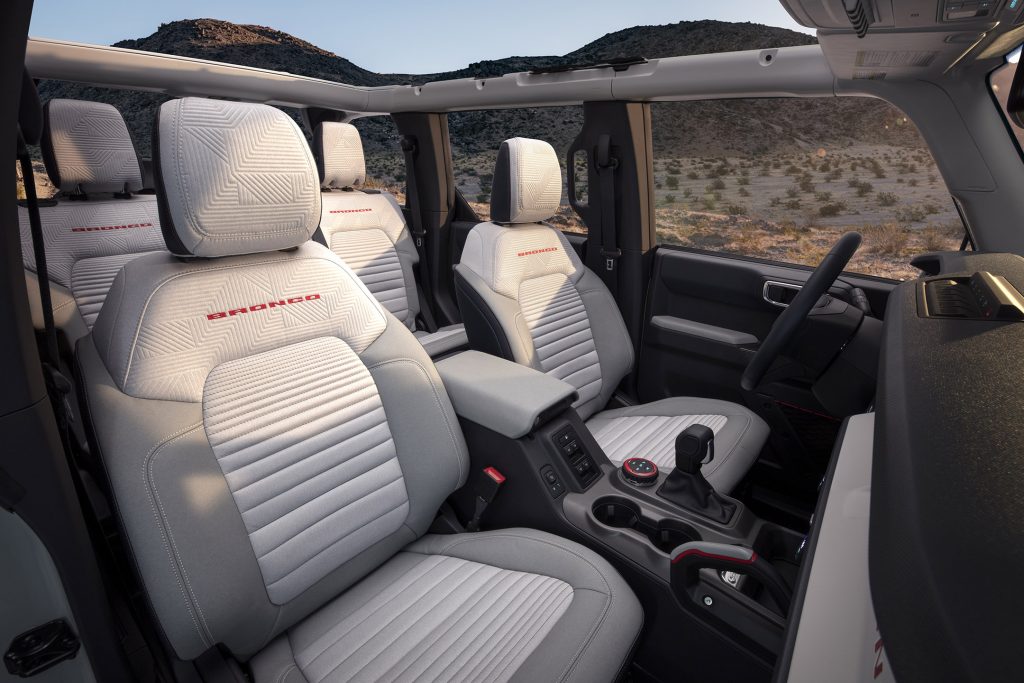 2021 Ford Bronco 4-Door interior front and rear seats
