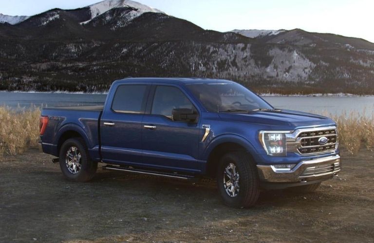 2021 Ford F-150 in color Velocity Blue Metallic