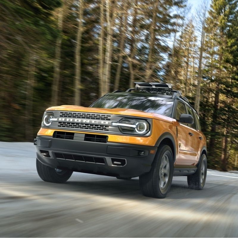 2021 Ford Bronco Sport driving on forest road