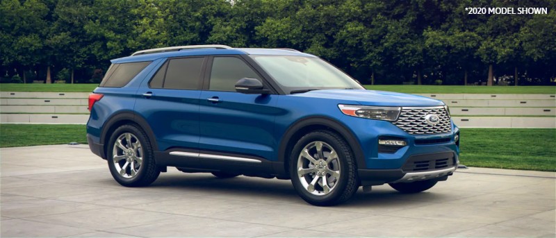 2021 Ford Explorer in Atlas Blue exterior color (2020 MODEL SHOWN)