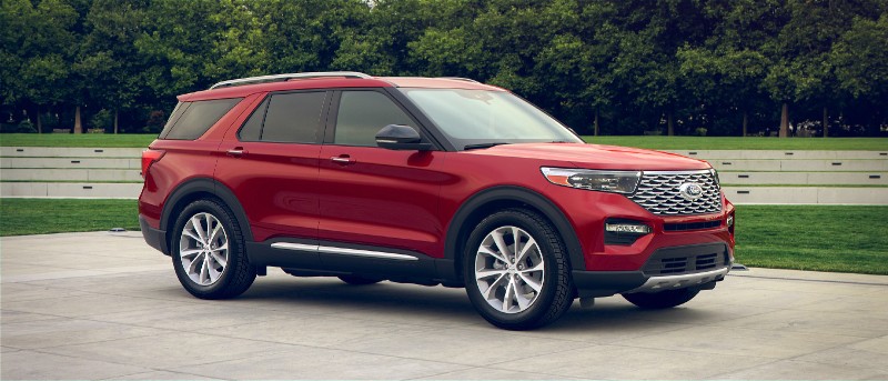 2021 Ford Explorer in Rapid Red Metallic exterior color