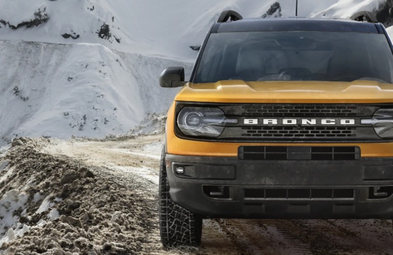 2021 Ford Bronco Sport on snowy mountain trail
