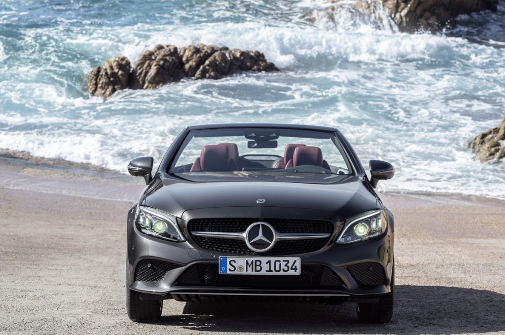 2019 mercedes-benz c-class front view by water parked