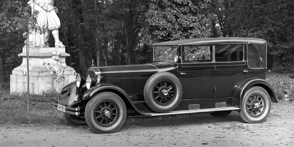 Black 1928 Mercedes-Benz Nürburg 460 in a Park