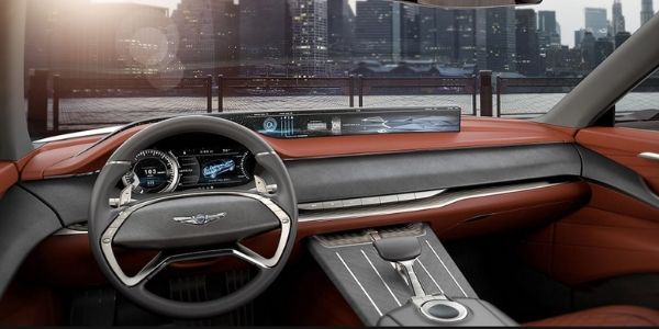 2021 Genesis GV80 Front Interior with 22-inch OLED Display