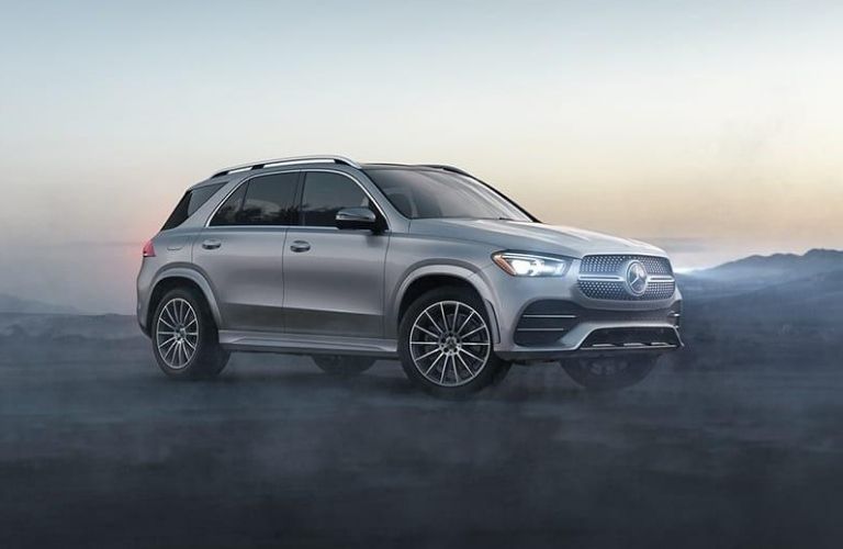 Exterior view of a gray 2020 Mercedes-Benz GLE