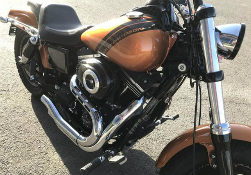 Seat and handles of 2014 Harley Davidson Fat Bob