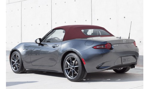 2018 Mazda Miata with a soft top installed