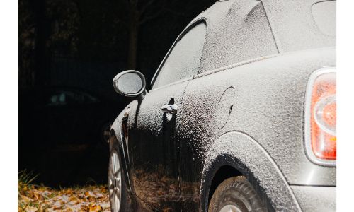Convertible covered in frost