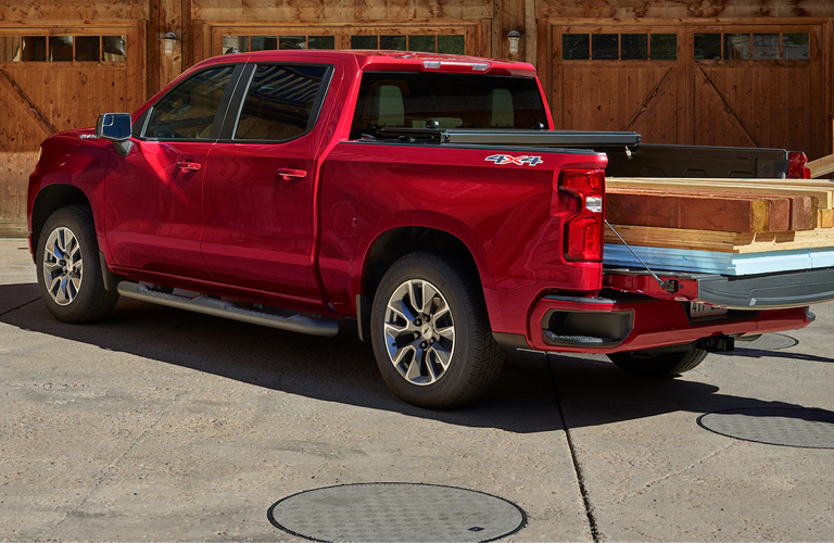 2020 Chevy Silverado with wood in bed