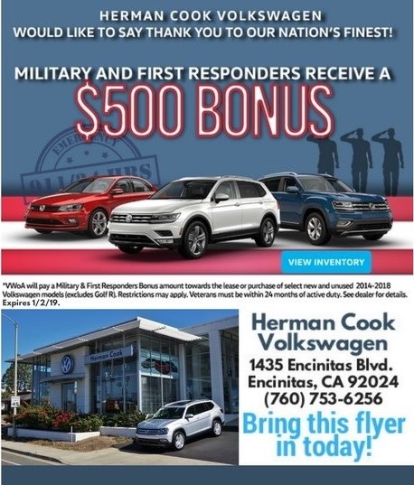 Military and First Responder $500-Bonus Flyer
