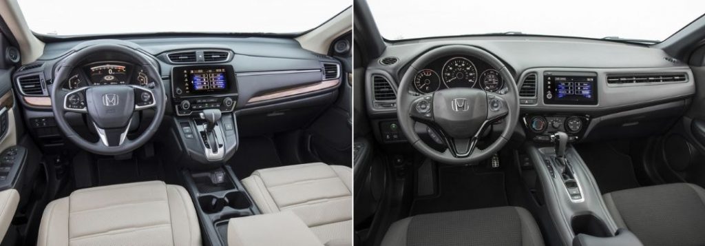 2019 Honda CR-V Front Interior and Dashboard and 2019 Honda HR-V Front Interior and Dashboard