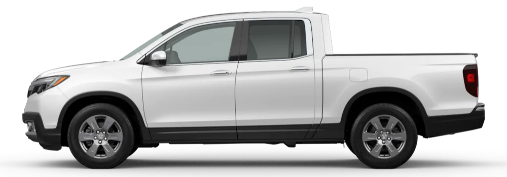Platinum White Pearl 2020 Honda Ridgeline on White Background