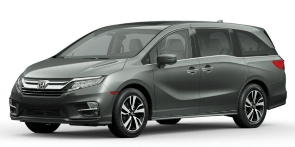 Forest Mist Metallic 2020 Honda Odyssey on White Metallic