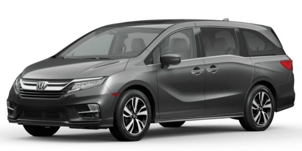Modern Steel Metallic 2020 Honda Odyssey on White Background