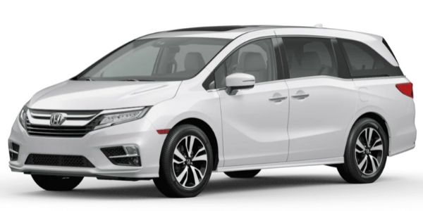 Platinum White Pearl 2020 Honda Odyssey on White Background