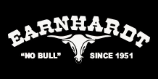 White Earnhardt Bull Logo on a Black Background