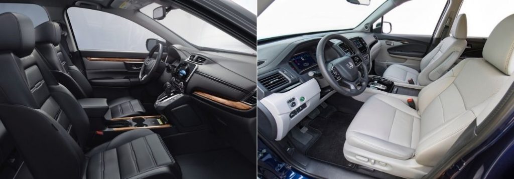 2021 Honda CR-V Front Seat Interior vs 2021 Honda Pilot Front Seat Interior