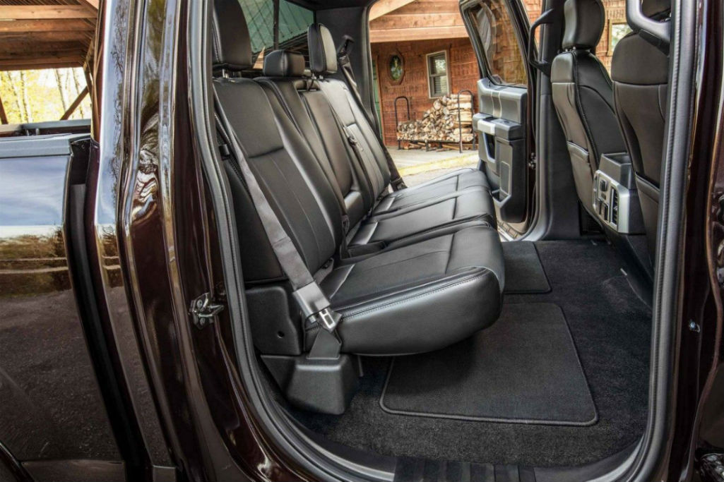 Side view of the 2018 Ford F-150's rear seat