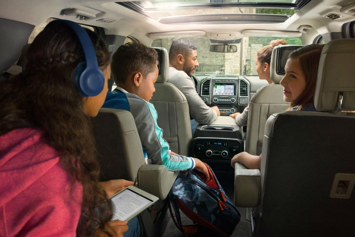 A view from the rear of the 2018 Ford Expedition's three spacious rows of seating