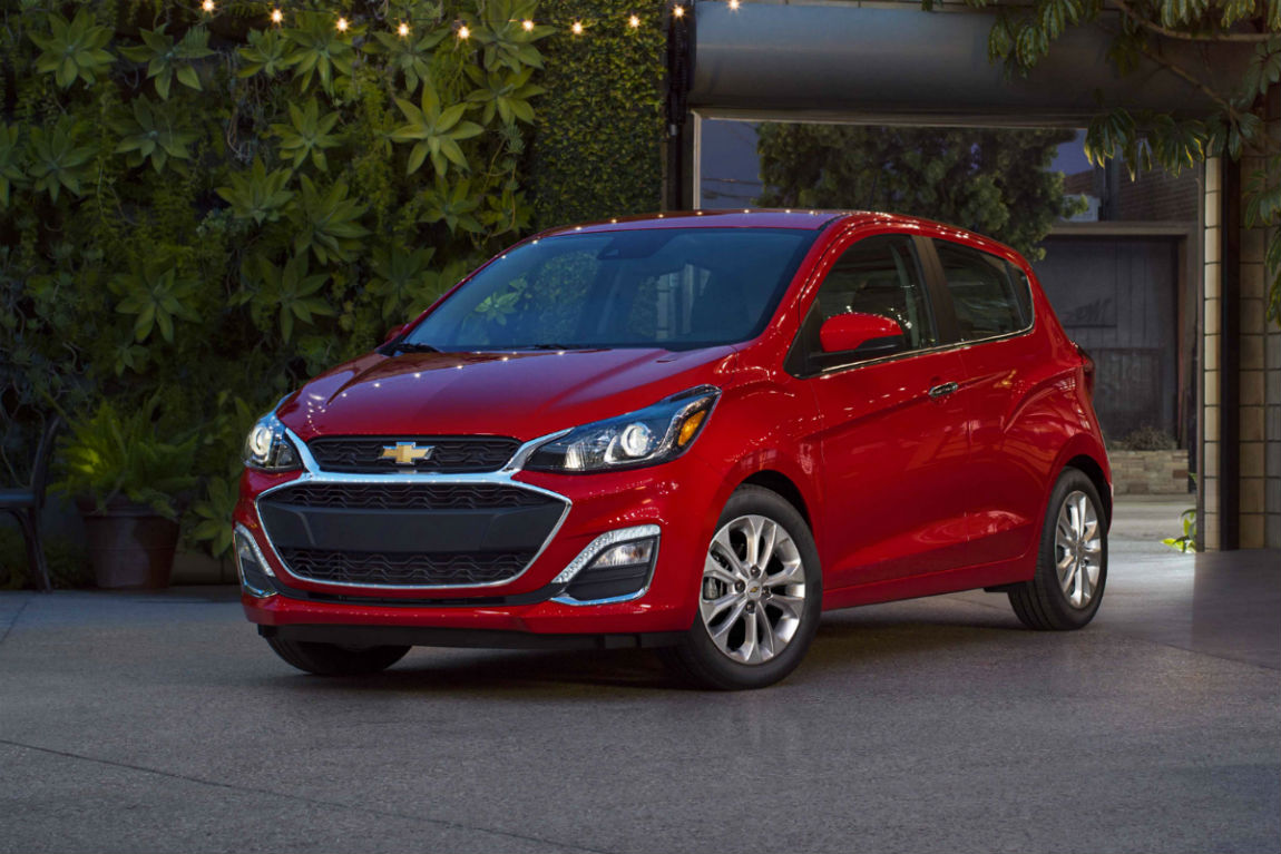 Exterir view of a red 2019 Chevy Spark