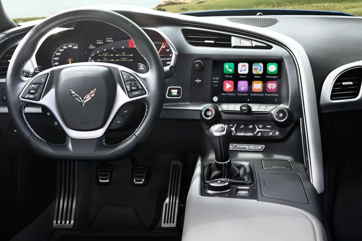 Driver;s cockpit of the 2019 Chevy Corvette