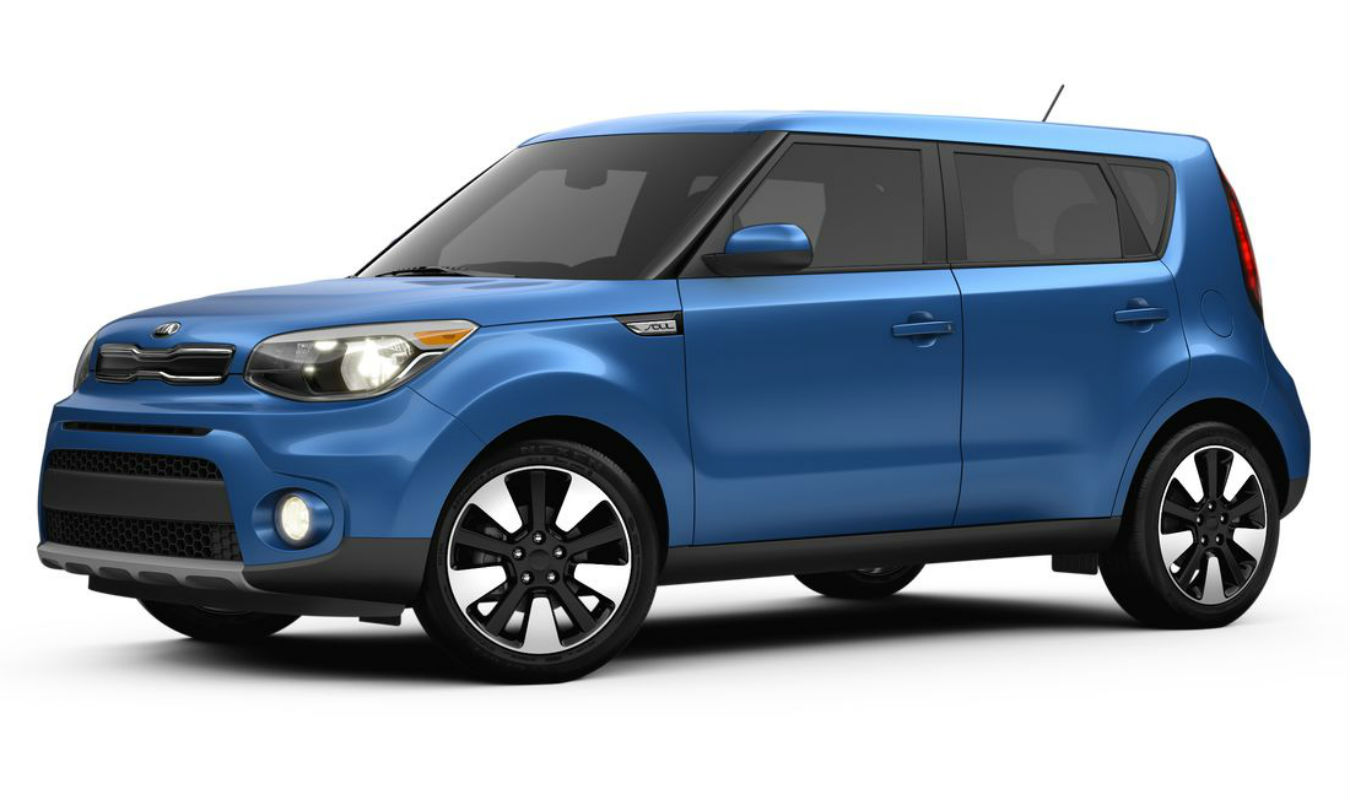 Side view of the 2018 Kia Soul in Caribbean Blue