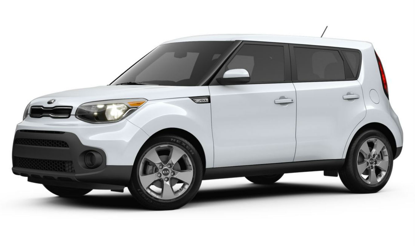 Side view of the 2018 Kia Soul in Clear White