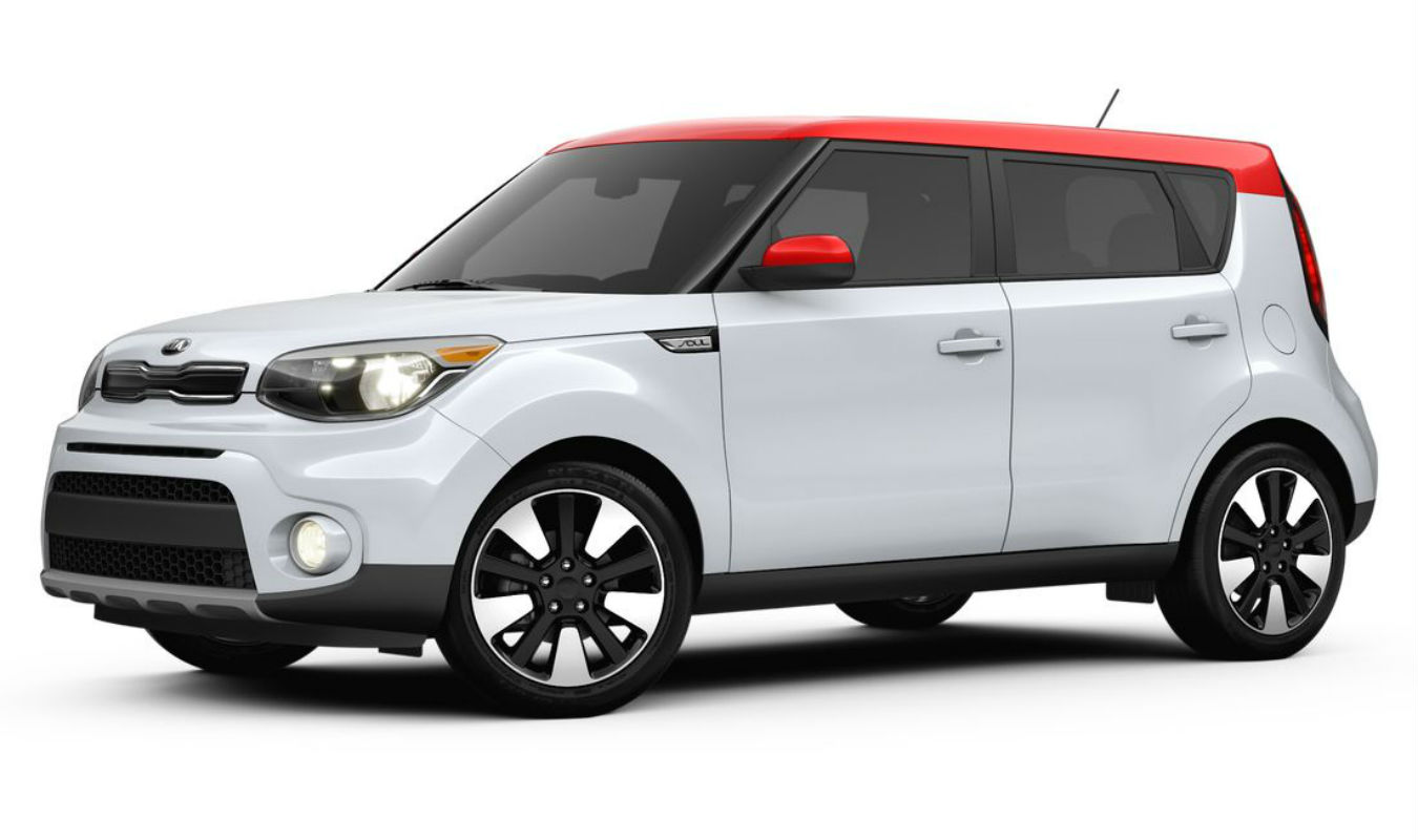 Side view of the 2018 Kia Soul in White/ Red