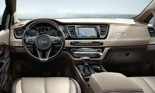 2018 Kia Sedona interior front seat, steering and dashboard