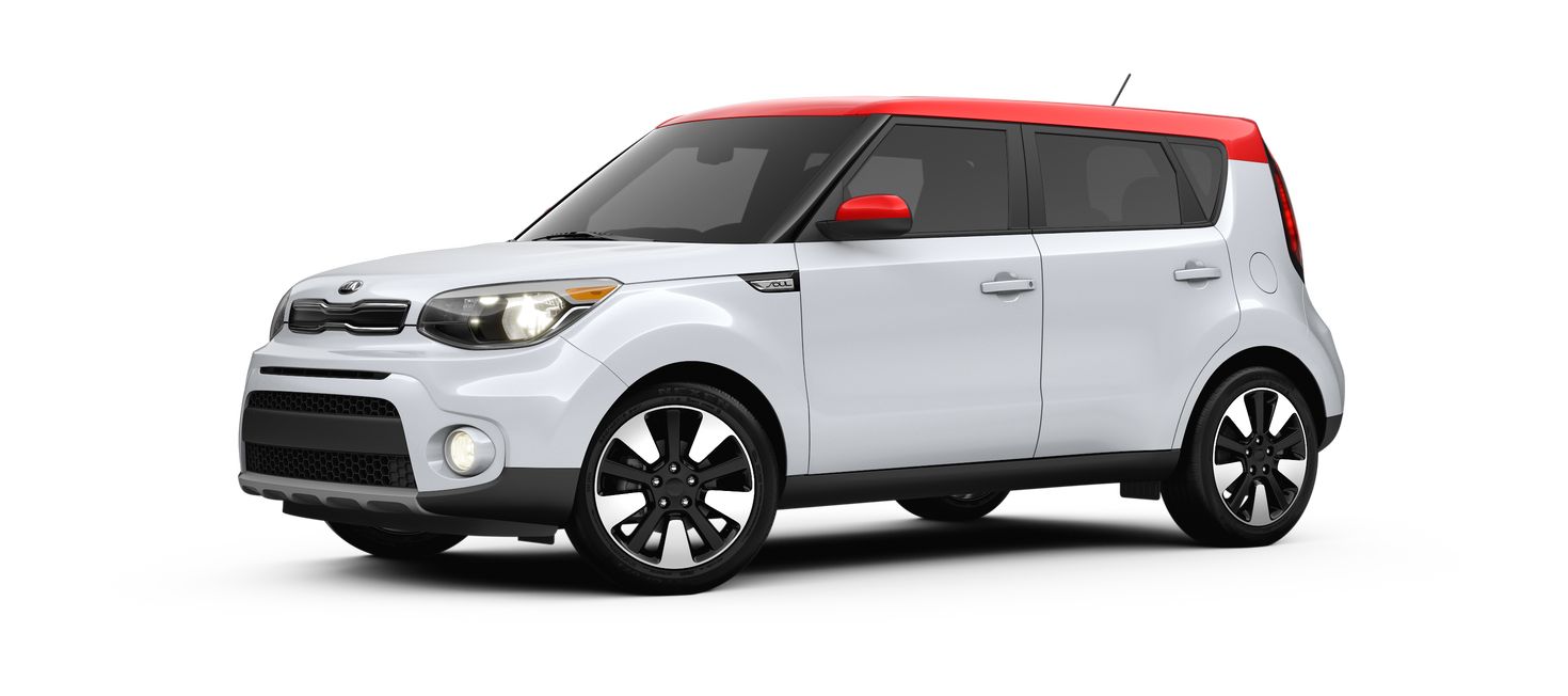 2019 Kia Soul Clear White and Red side view