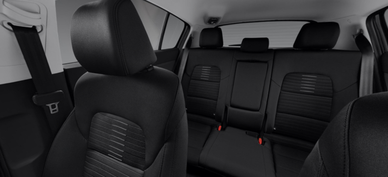 2019 Kia Sportage interior with black cloth