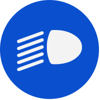 Blue dot with headlight icon