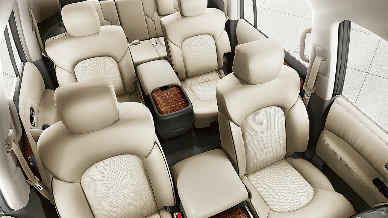 Birds-eye-view-of-2018-Nissan-Armada-leather-interior