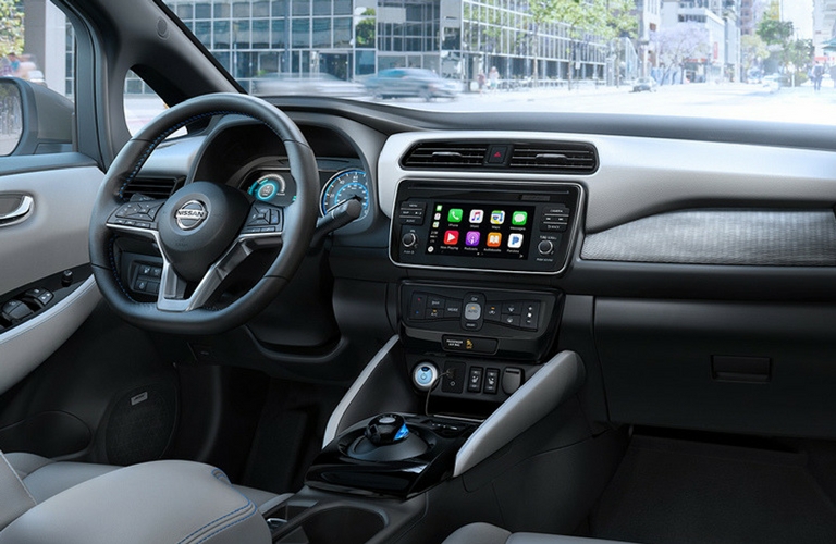 2018 Nissan Leaf steering and dash view