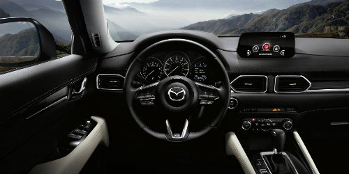 2018 mazda cx-5 steering wheel and dashboard