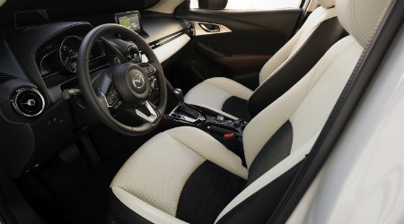 2018 Mazda CX-3 interior front seats and steering wheel