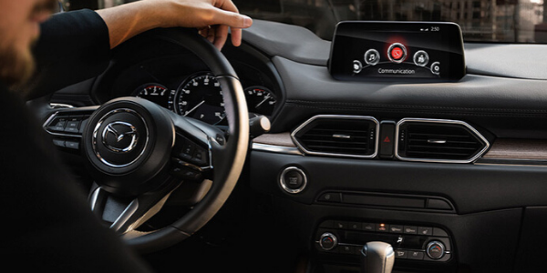 2020 Mazda CX-5 steering wheel and infotainment display