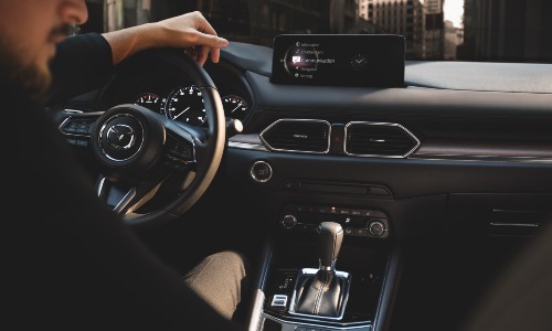 2021 Mazda CX-5 interior using smartphone connectivity