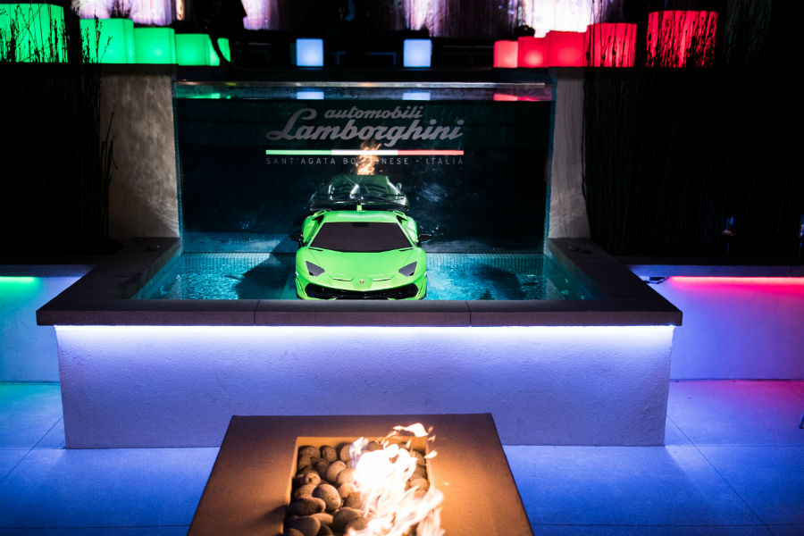 2019 Lamborghini Aventador SVJ Green-Exterior Front Fascia in a Water Display