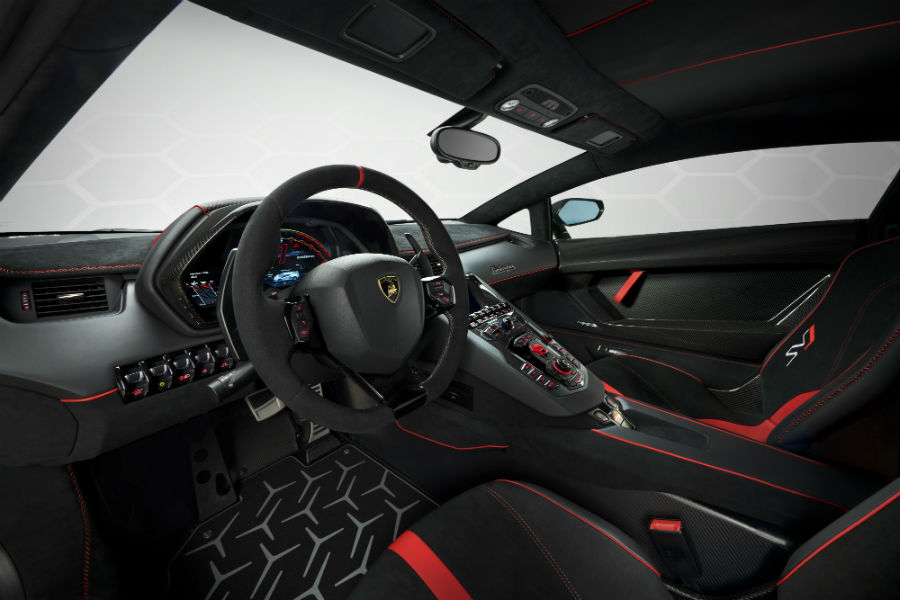 2019 Lamborghini Aventador SVJ Red Interior Cabin