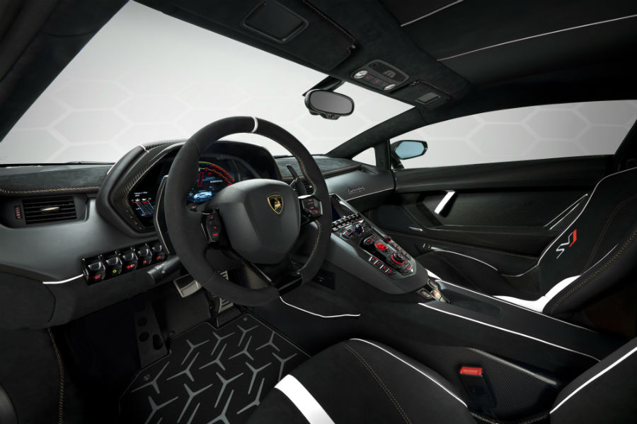 2019 Lamborghini Aventador SVJ White Interior Cabin