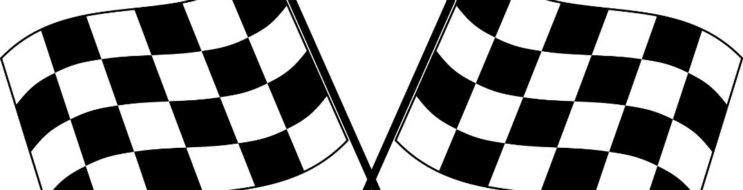 An image of two checkered flags