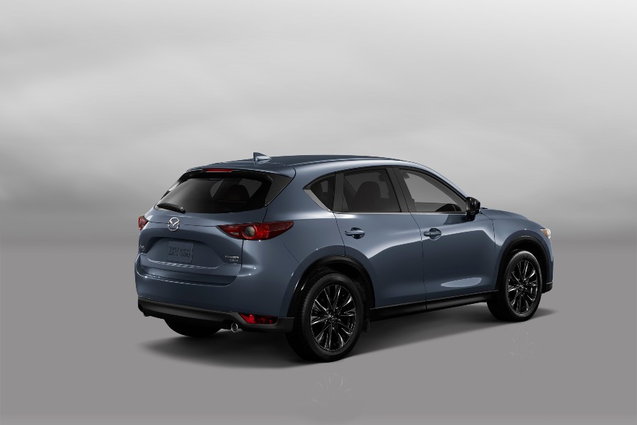 rear view of a carbon 2021 Mazda CX-5