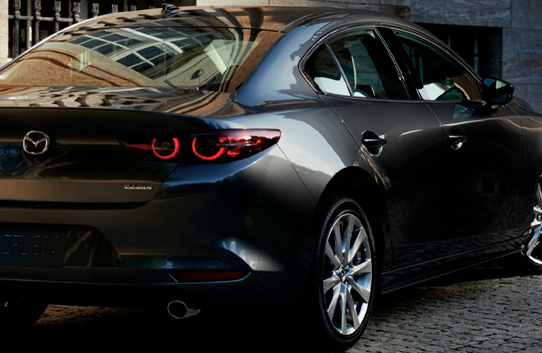 2021 Mazda3 rear/side angled view